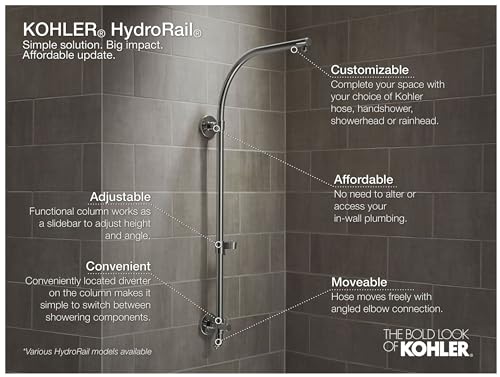 Kohler 45209-TT HydroRail-R Arch Bath/Shower Column Vibrant Titanium miniatura 7