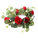 Centres de table: cet anneau de bougie ne se fanera jamais, facile à entretenir, peut être utilisé lors d'un mariage, de la saint-valentin ou tout simplement pour la décoration quotidienne, des couronnes d'anneaux de bougie