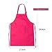 CHENGU 8 Pieces Kids Apron and Chef Hat Set, Boys Girls Adjustable Child Aprons with 2 Pockets Kitchen Bib Aprons for Kitchen Cooking Baking Wear (Medium, Green, Rose-Red, Yellow, Blue)