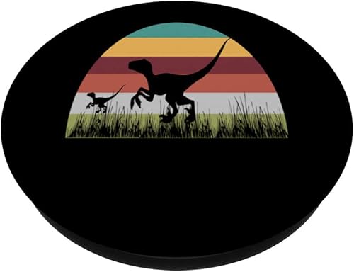 Miniatura 2 de Dinosaur TRex Raptors Funny Dino dinosaurs retro PopSockets Swappable PopGrip