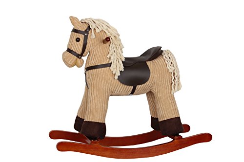 Sweety Toys 6816 LOOPIE Schaukelpferd beige/Khaki super- süß, sehr edel Cord Cotton