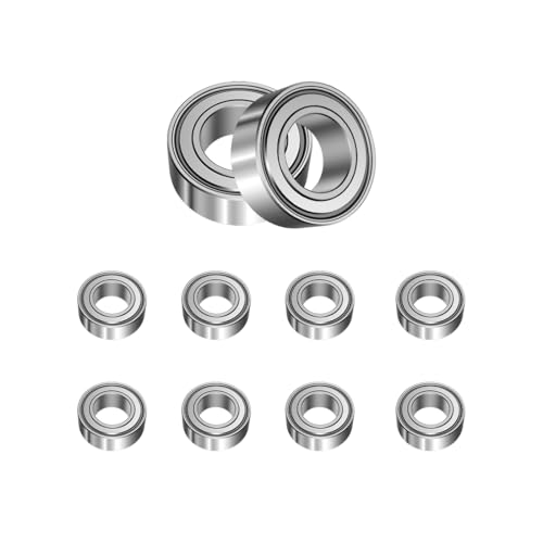 ANGEEK 10 Stück MR105 ZZ Kugellager 5 mm x 10 mm x 4 mm,Vorgeschmiert,Doppeldichtung, MR105ZZ Rillenkugellager