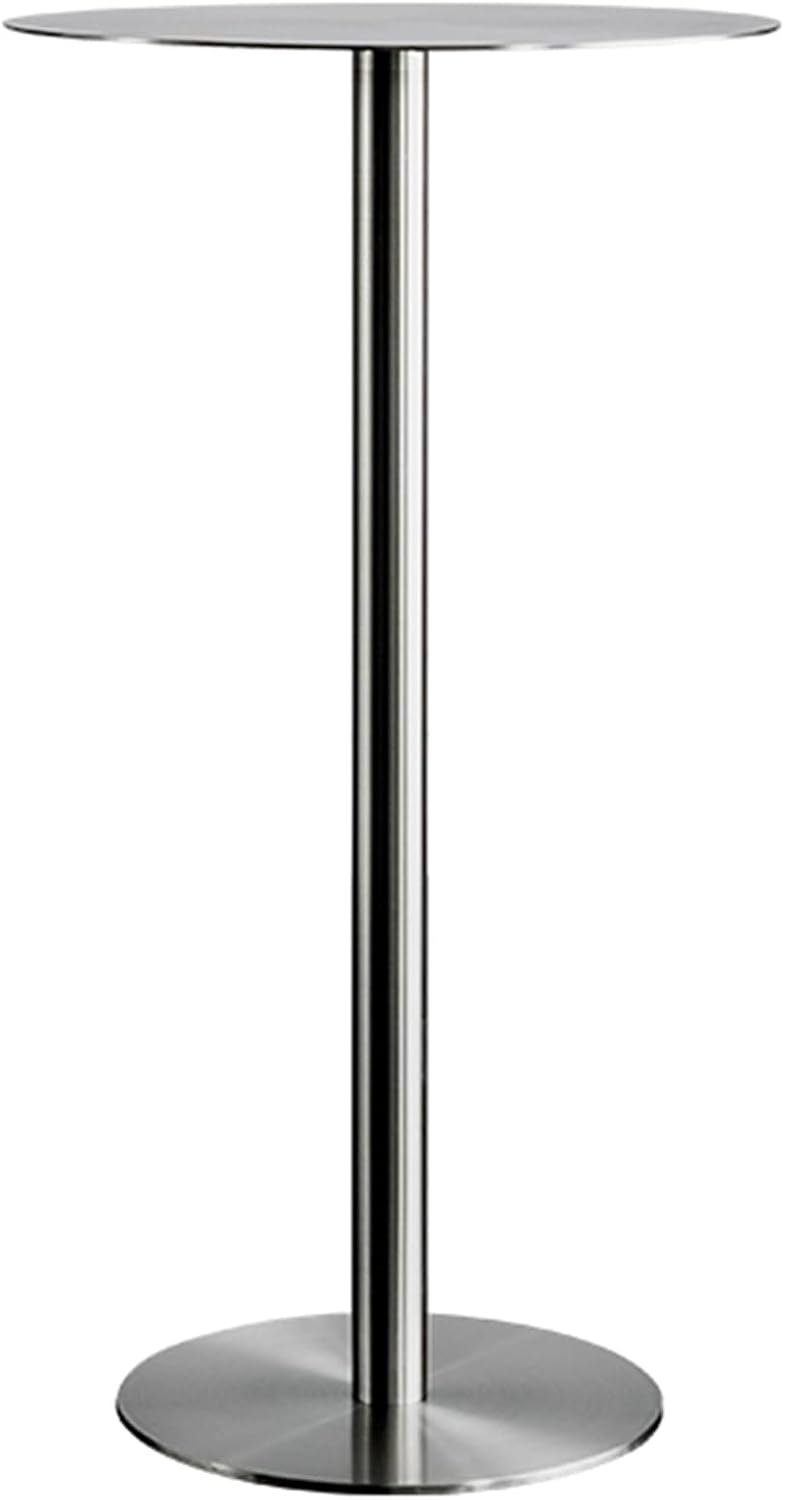 Stainless Steel Round Bar Table - High Top Cocktail Table for Kitchen, Bistro & Pub, Perfect for Living Room & Breakfast Dining (60x7)