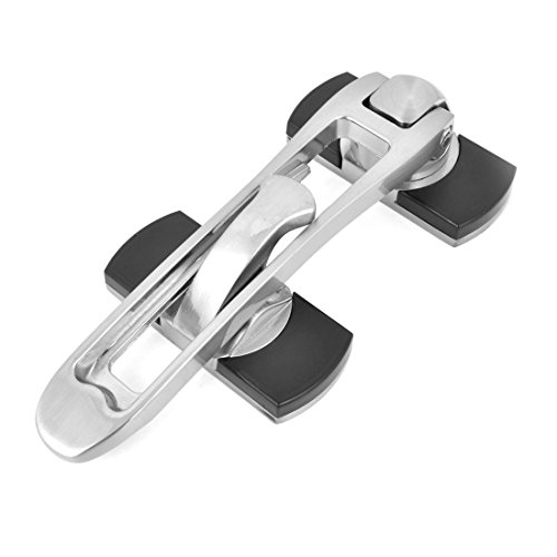 Image of Aexit Home Hotel Padlocks & Hasps Hardware Swing Arm Zinc Alloy Security Door Guard Silver Hasps Gray Black