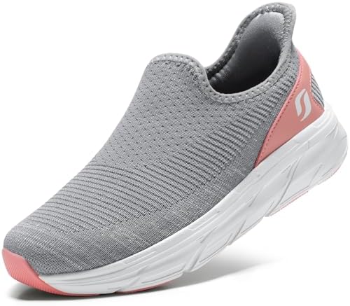 STQ Hands Free Womens Walking Shoes Easy on/Off Slip on Sneakers with Shockproof Sole for Pain Relief