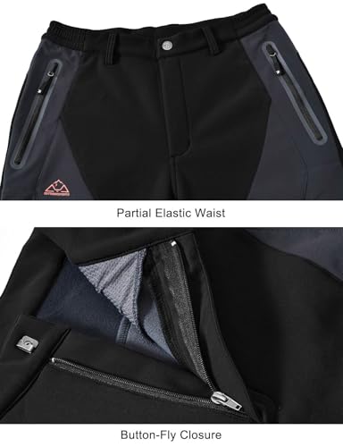 TBMPOY Calça masculina impermeável softshell snowboard para caminhadas ao ar livre forrada com lã re
