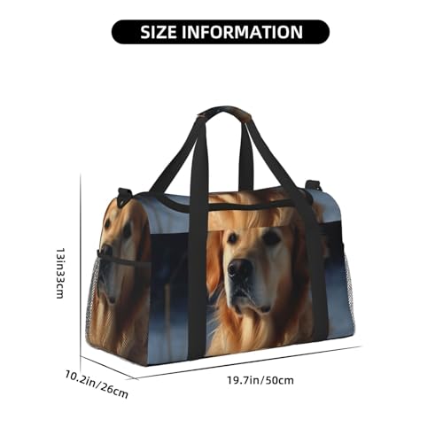 Golden Retriever Travel Duffel Bag Lightweight Waterproof Carry On Tote Bag Foldable Weekender Overnight Bags Sport Gym Bag For Women Men4