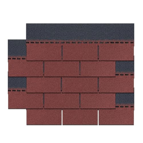 21 Piezas de Tejas Asfálticas Rectangulares, Tejas Impermeables con Aislamiento Térmico y Reducción de Ruido, Láminas Duraderas para Reparación de Techos(G)