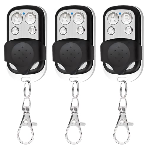 Swiftctrl 3 Pièces Telecommande Universelle Portail Compatible 433 MHz pour porte de garage, Télécommande Garage sans Fil à 4 Boutons pour Porte de Garage et Voiture
