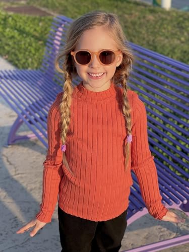 Image of Arshiner Girls Half Turtleneck Long Sleeve Knit Slim Sweater Pullover Tops