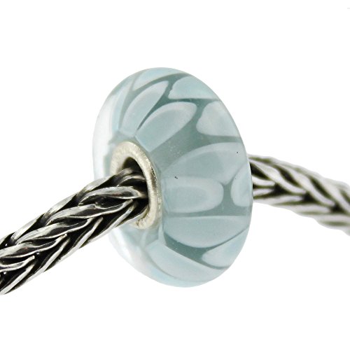 Authentic Trollbeads Glass 61407 Light Blue Shadow