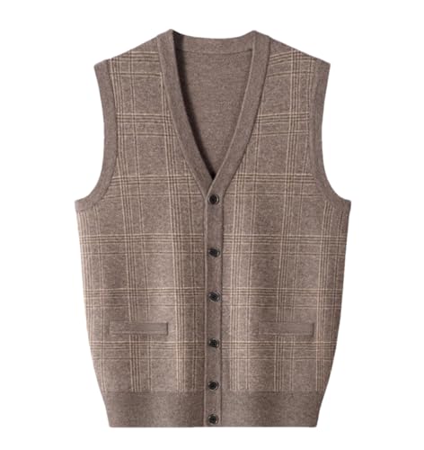 Fulbant Men'S Cashmere Cardigan Vest V-Neck Shoulder Thickening Sweater Waistcoat2
