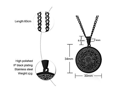 VNOX Seals of The Seven Archangels Pendant/Metatron’s Cub/Saint Michael Statement Necklace Talisman Pendant Amulet Jewelry2