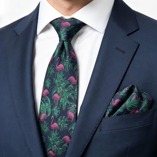 Image of Alizeal Mens 3.15'' Gradient Novelty Pattern Tie Set with Pocket Square Casual Color Tie Set