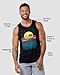 INTO THE AM Meta Beach Graphic Tank Tops for Men - Mens Summer Sleeveless Muscle Beach Fashion Men's Tanks (Black, Large)