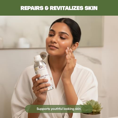 Image of VedaOils Cold Pressed Hemp Seed Oil for Hair Growth 100ml | Nourishing Hemp Oil for Face & Skin | 100% Pure & Natural Lightweight Moisturizing Oil