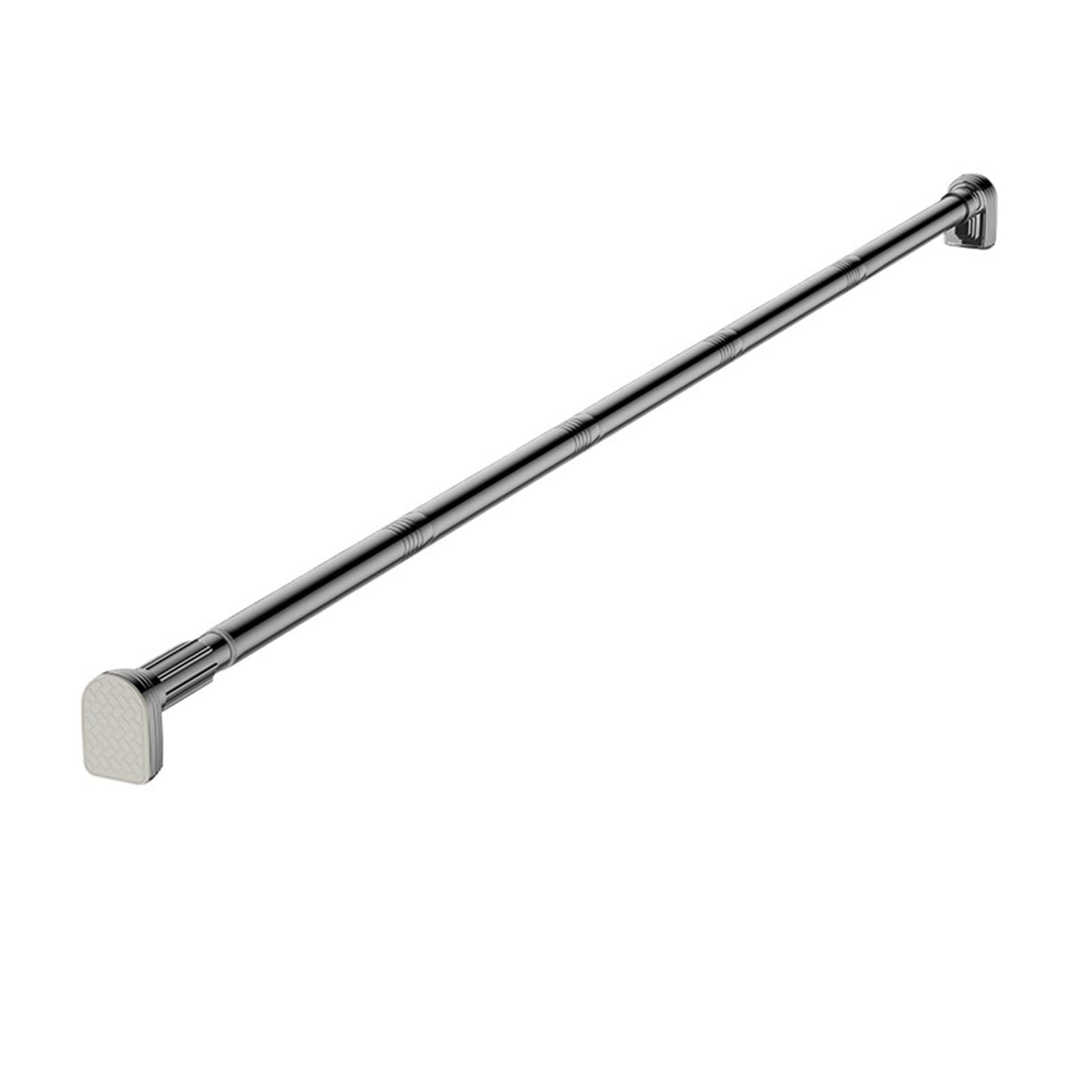 Adjustable Stainless Steel Shower Curtain Rod Clothes Drying Rack No-Drill Telescopic Pole for Wardrobe and Cloakroom(Silvery185-200CM)