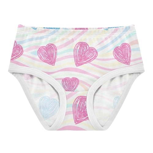 Pattern Toddler Girls Underwear 2t Cotton Girl Panties Cute Blue Pink Hearts Briefs Undies Kids