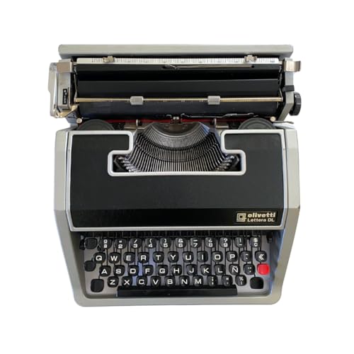 Máquina de Escribir Vintage Olivetti Lettera DL - Teclado en Castellano Revisada y Funcional Ideal para Coleccionismo - Totalmente Funcional con Maletin Original