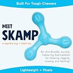 WEST PAW Zogoflex Air Skamp Tug-of-War Stick Dog Chew Toy – Hollow, Squishy Interactive Toy for Dogs, Puppies – for Chewing, Catch, Carry, Fetch, Dishwasher Safe, Latex-Free, Large 8.5", Aqua Blue - Image 2