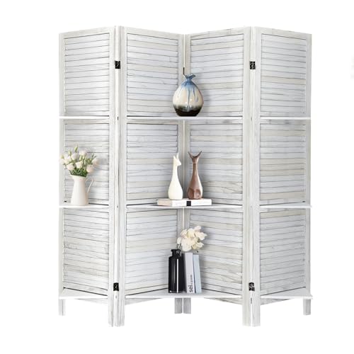 4 Panel 5.6 Ft Tall Partition Wood Room Divider