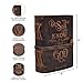 LEATHER VILLAGE Vintage Leather Journal with Psalm 46:10 Bible Verse–8''x6'' Embossed Prayer Study Journal for Women & Men – 200 Pages Handmade Cotton Deckle Edge Watercolor Paper - Cappuccino Brown