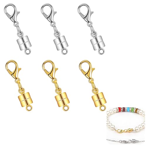 6 Stück Magnetverschluss Ketten Aus Zinklegierung für Schmuckherstellung - Hochwertige Hypoallergene Kettenverschlüsse für Halsketten Armbänder und DIY-Projekte Langlebig und Elegant