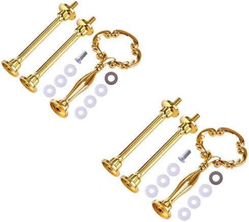 PetforuUpdated 3-Tier Serving Stand Kirsite Fruit Plate Cake Stand Replacement Parts (2 Sets 3-Tier Gold)