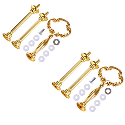 Petforu Updated 3-Tier Serving Stand Kirsite Fruit Plate Cake Stand Replacement Parts (2 Sets 3-Tier Gold) #TOP8