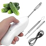 Pelador de Manzanas y Calabacines Eléctrico, Descorazonador de Verduras Portátil Inalámbrico, Máquina de Raspado Recargable, Descalcificador de Mariscos, Diseño Aerodinámico para Pescado de Frutas