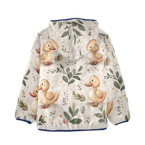 Cartoon Duck Girls Fleece Jacket Girls Fall Jacket Girls Zip Up Hoodie Girls Sherpa Jacket 2-10T2