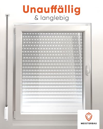 MEISTERBAU - Rolladen Gurtwickler Aufputz 14mm [Made in Germany] - Aufklappbarer Rollladen Aufwickler mit Integriertem 6m Rolladengurt 14mm - 180° schwenkbarer Rolladen-Gurtwickler - Inkl. Aufbauvideo