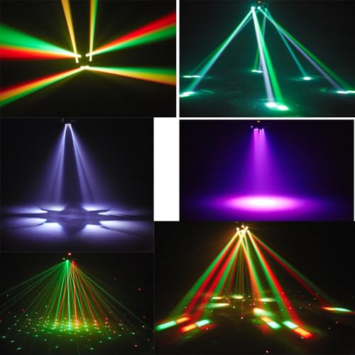 Image of Moving Head Dj Lights for Parties, Disco Stage Lights 6-in-1 LED RGBW 6 Arms Light for Parties Support DMX-512 & Sound Activated, Dj Lighting for Party KTV Wedding Club, World Cup