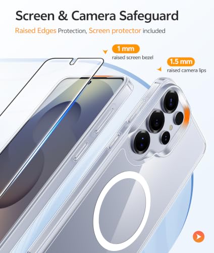 Image of FNTCASE for Samsung Galaxy S25 Ultra Case: [Fit for Magsafe] Anti Yellowing Transparent Clear with [Screen Protector] Military Grade Shockproof Protective Phone Cover
