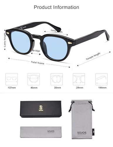 Image of SOJOS Retro Small Round Sunglasses for Men Women Trendy Circle Style UV400 Lenses Unisex Sun Glasses SJ2251