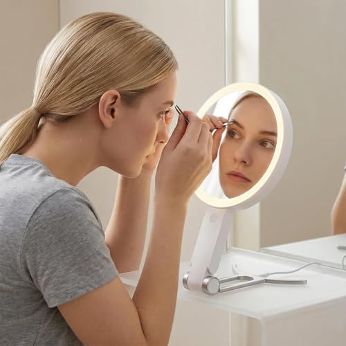 Gowkeey Miroir Grossissant Lumineux,Miroir grossissant Double Face 1X/30X – vue 7