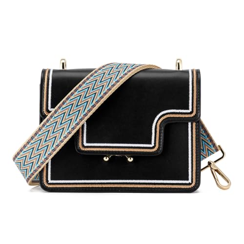 Image of ZOOEASS Wide Shoulder Strap Adjustable Replacement Belt Guitar Style Crossbody Bag Handbag Strap Multicolor Canvas Straps(Wide:1.5in)(Color17)
