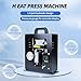 Eatbuy Heat Press Machine, 10T Manual Hydraulic Jack Heat Press Machine 600W Dual Heated Platens 2.3X4.7 Inch Heat Press Plates with Intelligent LCD Screen and Precise Pressure Gauge 220V, red/black