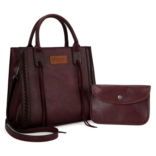 Image of Wrangler Tote Bag for Women Western Cowhide Purse and Wallet Set