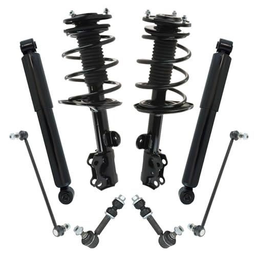 Image of TRQ Front and Rear Suspension Kit Complete Strut & Coil Spring Assembly Shock Absorber Sway Bar Stabilizer Link Compatible with 2006-2008 Toyota RAV4