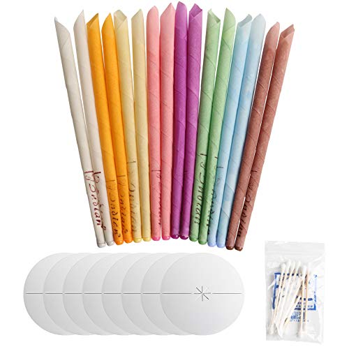 Hotbird Ear Candles, Pack of 12 Ear Candles for Cleaning, Comfortable and Scented Ear Candle, Relax and Clean Beeswax Candles, Natural Earwax Candle with 16 Pieces and 8 Colours