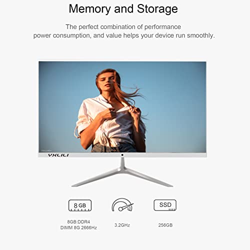 Yxlili 23.8” All In One Desktop Computer 3.2Ghz Intel Core I5 Quad Core Processor 8Gb Ddr4, 256Gb Ssd, Intel Hd Graphics, Webcam, Wifi, Windows 10 Pro #TOP1
