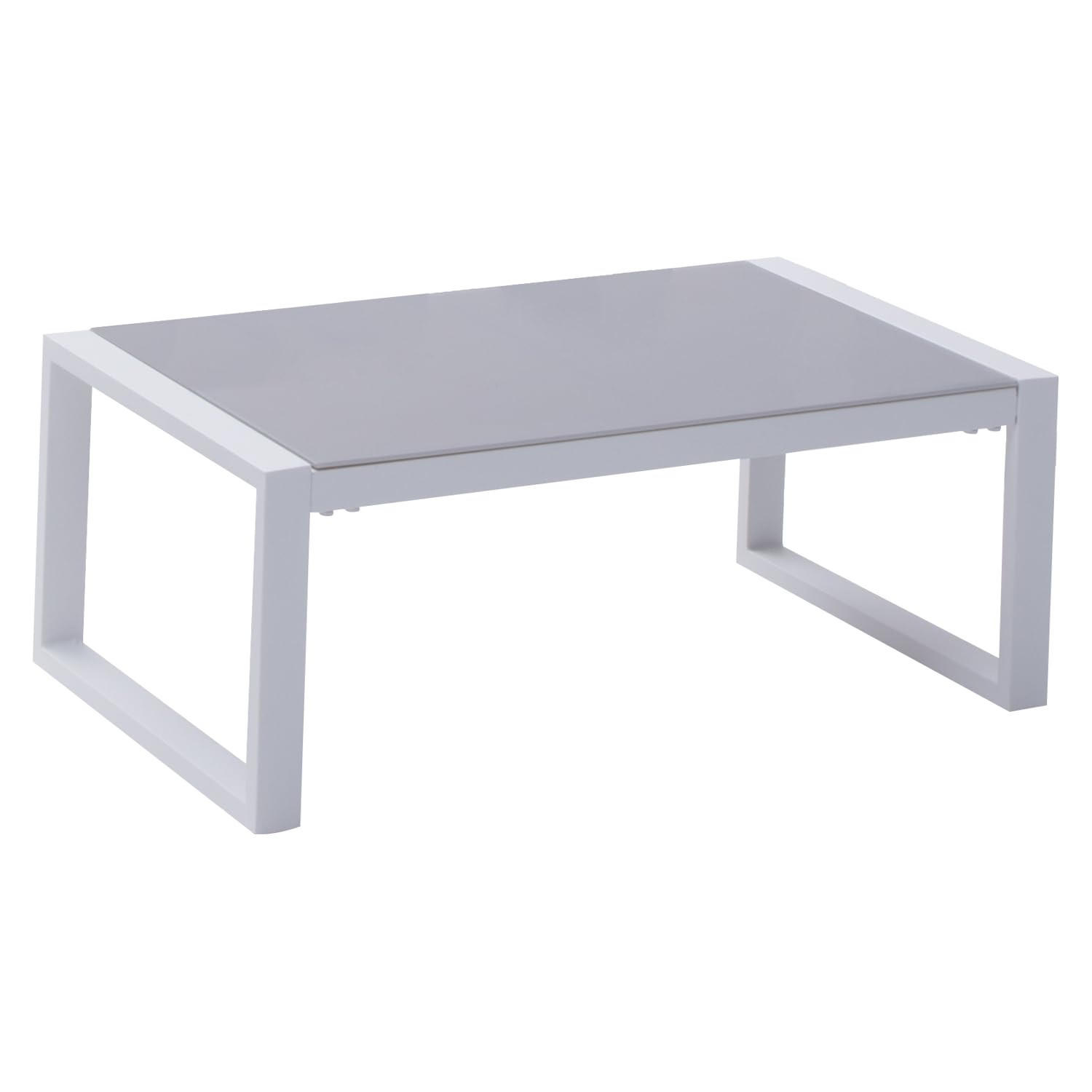 Happy Garden Salon de Jardin Ibiza en Tissu Bleu 4 Places - Aluminium Blanc