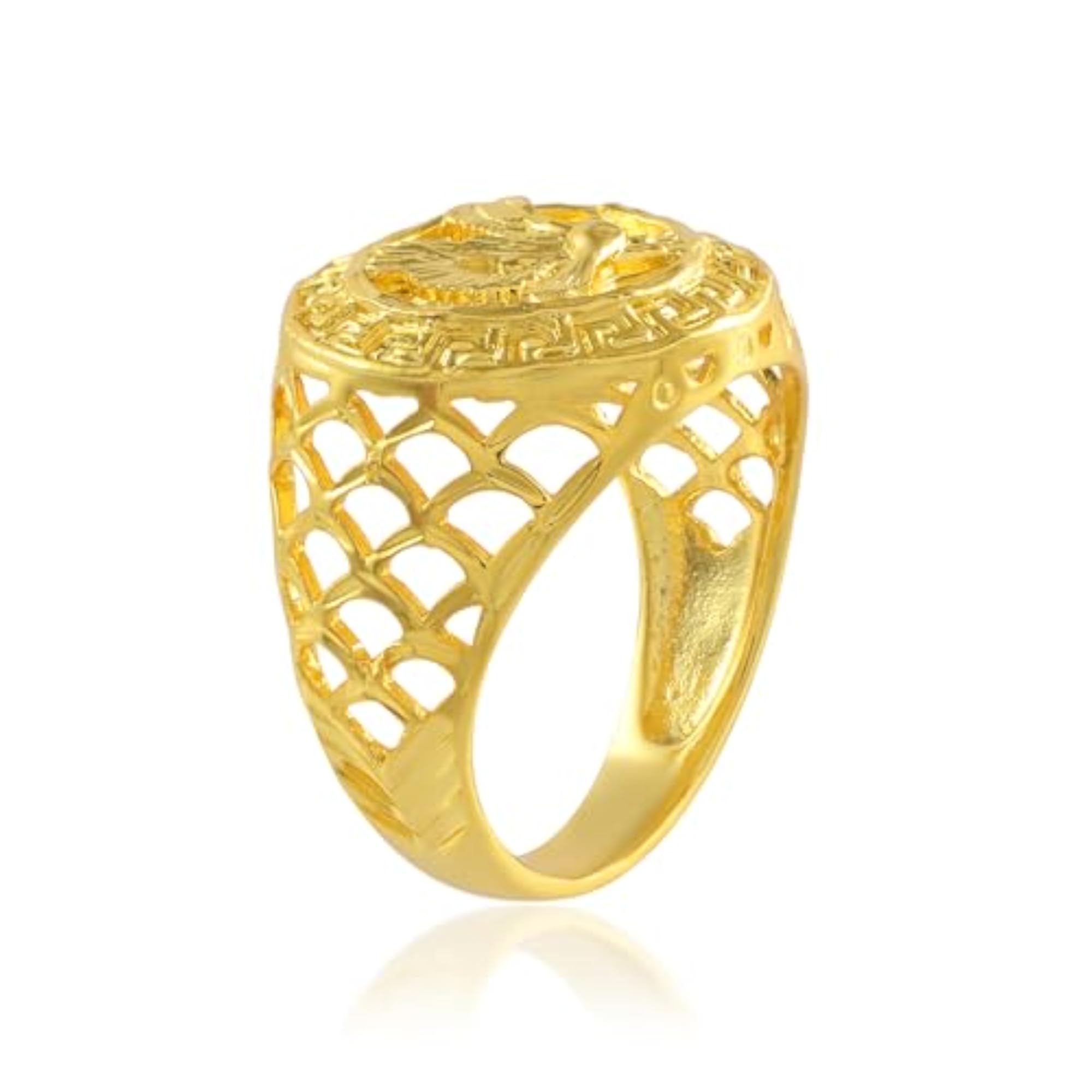 Men's Handmade Micron Gold Finger Ring for Engagement