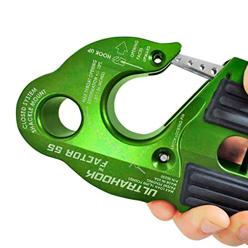 Factor 55 Ultrahook Winch Hook With Shackle Mount - Monster Green #TOP5