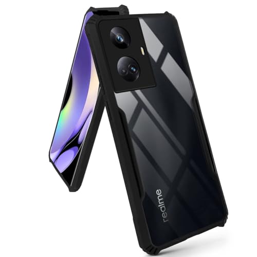 Image of Jkobi Back Cover Case for Realme 10 Pro Plus (Shockproof with Polycarbonate Clear Panel | Professional Black)
