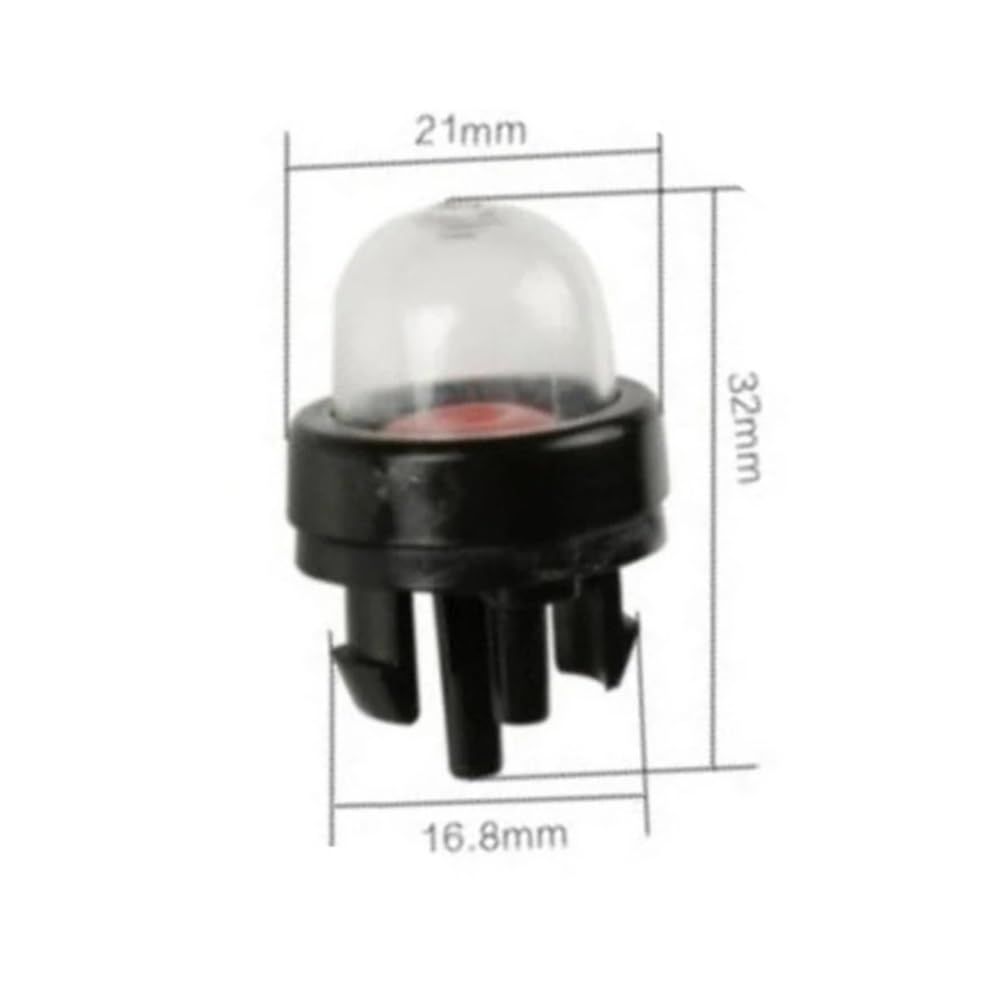 Kit de 1-10 bombillas de carburador con burbuja de aceite, cebador de gasolina a presión, compatible con sierras de gasolina, sierras de madera, cortacésped, accesorios for maquinaria.(Flat shape,10pc