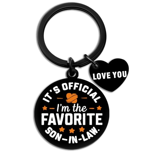 isiyu Son in Law Gifts from Mother Father In Law Birthday Wedding Keychain for Him Funny Cool Unique Appreciation Gift Awesome Special Perfect Love for Male Adults