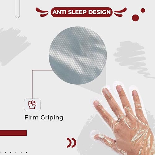Image of Robustt Disposable Hand Gloves - Transparent (500 Pcs) | Reusable, Anti Bacterial Food Safe Gloves For Hair-dye, Clinics, Hotels, Salons, Kitchen (Universal Fit)