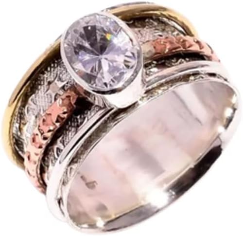 BohoSilverCraft Cubic Zirconia Ring * 925 Sterling Silver Ring * Thumb Spinner Ring * Yoga Spinner Ring * Wide Band Ring * Dainty Ring * Silver Band Ring * Worry Spinner Ring * Gift For Girl
